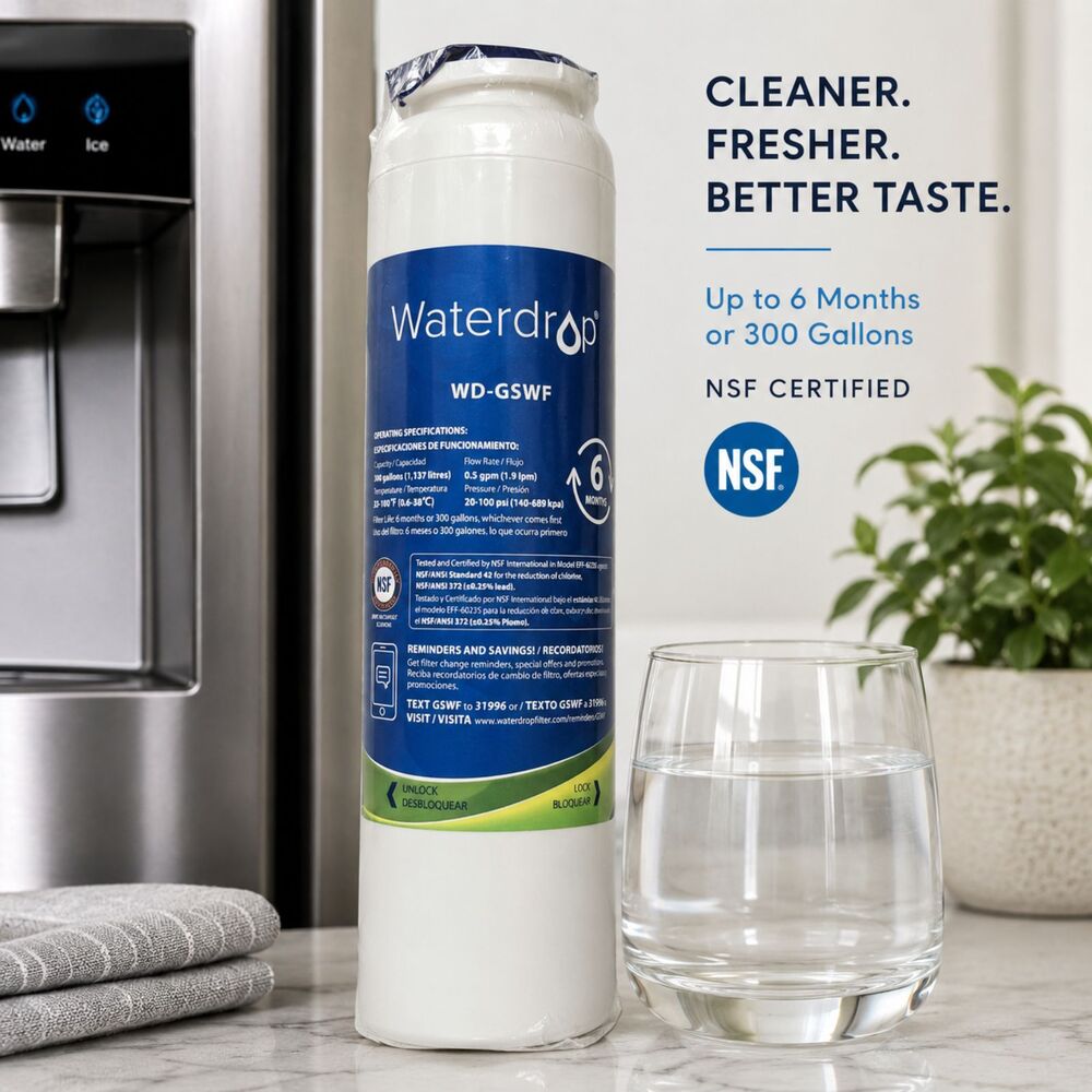 Waterdrop WD-GSWF Refrigerator Water Filter Replacement New Sealed GE GSWF